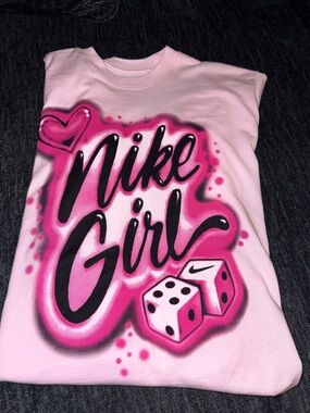 Nike Pink 'Nike Girl' Airbrush Graphic Tee